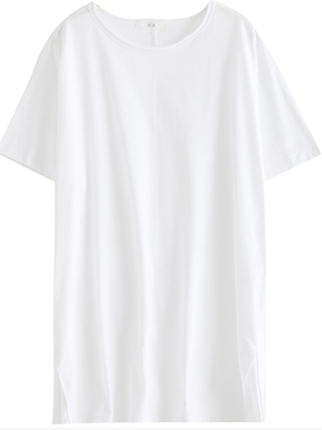 Simple Casual Loose 5 Colors Split-Side Round-Neck Short Sleeves T-Shirt Tops