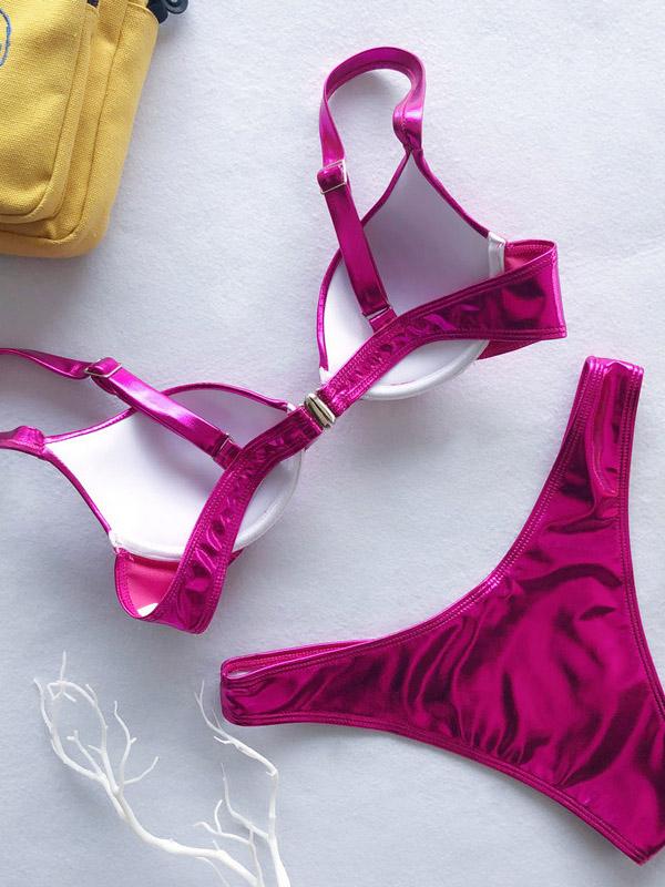 Sparkle Scrunch Spaghetti-neck Bikini Set