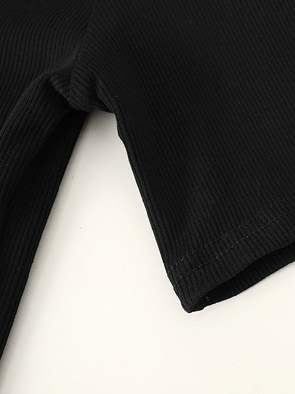 Original Stylish Solid Color Buttoned Skinny T-Shirt Top