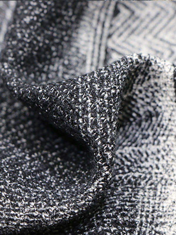 Artistic Retro Plaid Drawstring Hooded Midi Dress