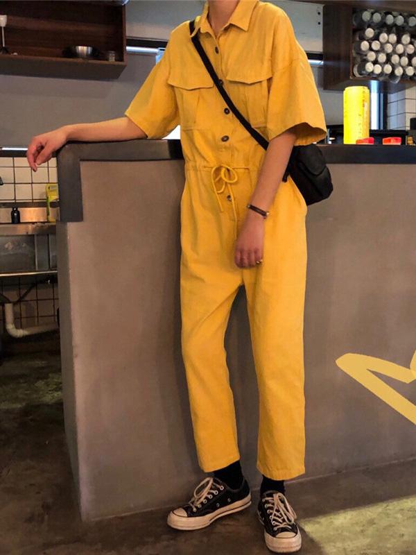 Loose Lace-up Overall