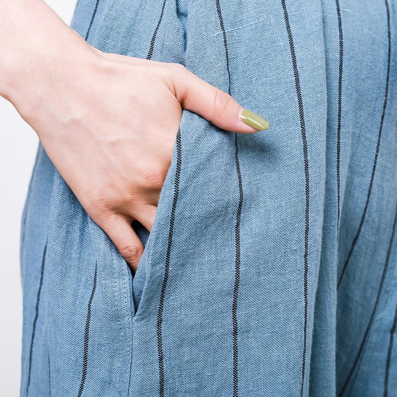 Casual Striped Adjustable Strap Loose Jumpsuit