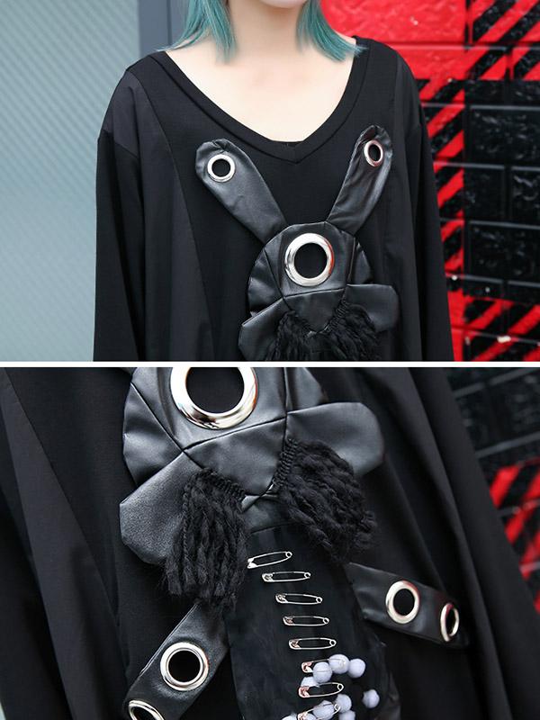 Loose Rabbit Split-joint Long Dress