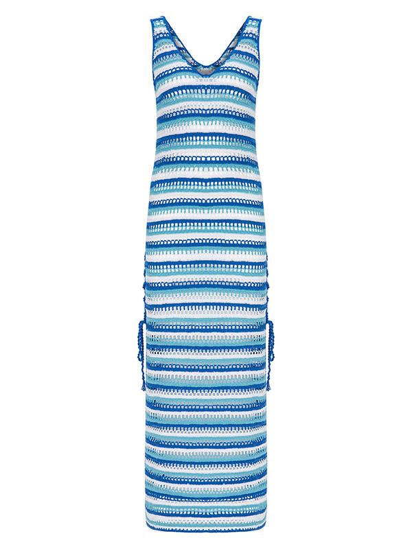 Knitting Stripes Beach Hollow Cover-up Swimwear
