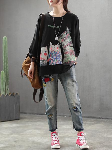 Loose Printed Comfortable Blouse