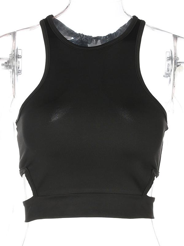 Solid Round Neck Sports Tanks