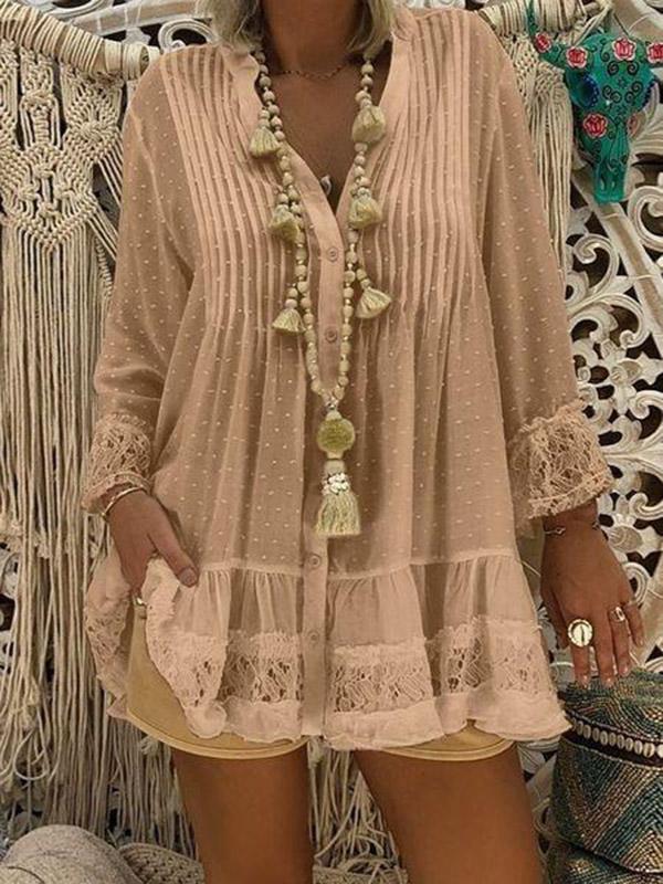 New Plus Size Lace Blouses Shirts