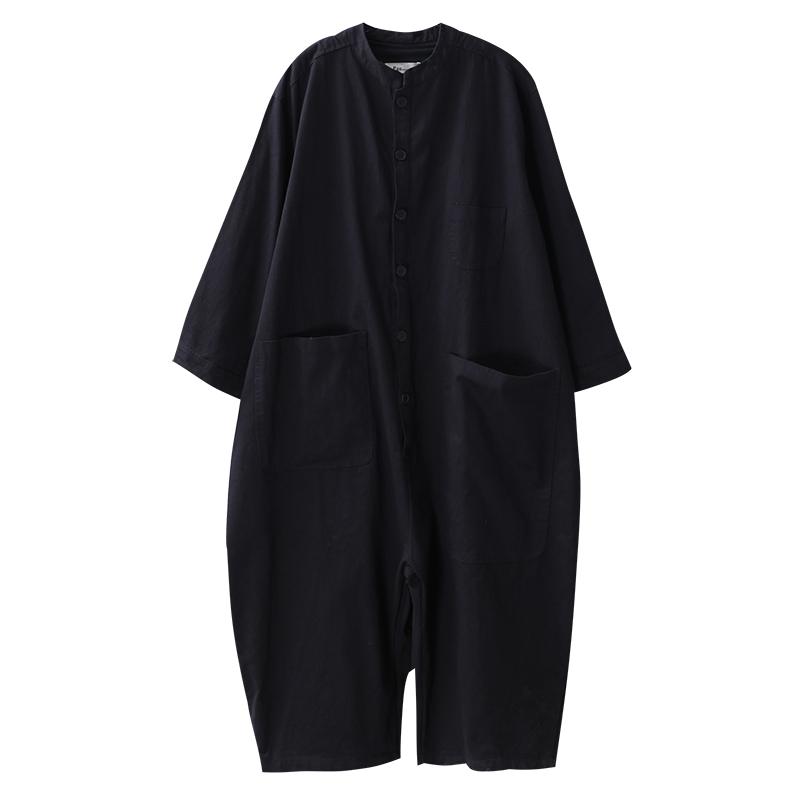 Buykud Solid Color Simple Casual Ultra-loose Rompers