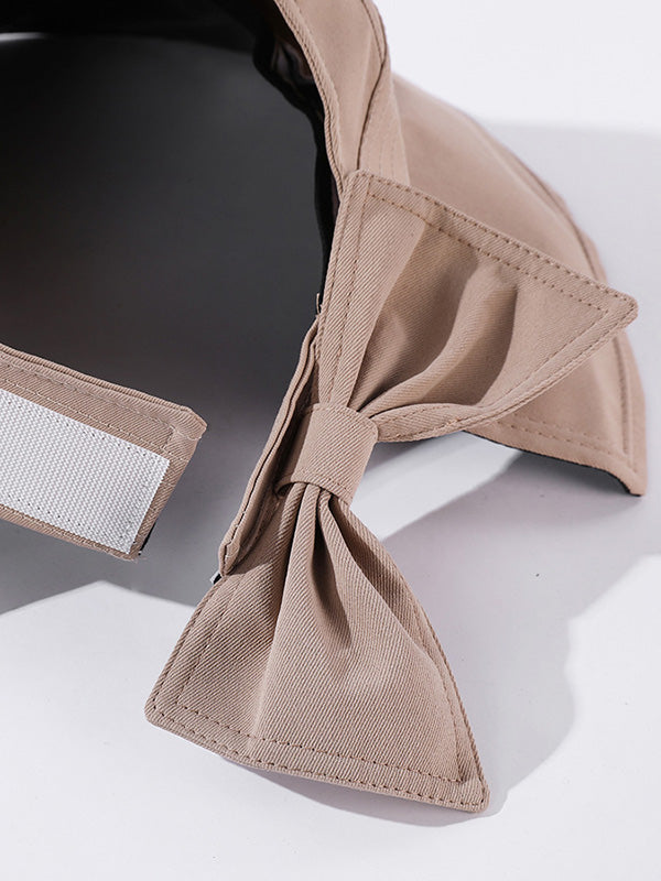 Casual Solid Color Bow-Embellished Sun Protection Hats