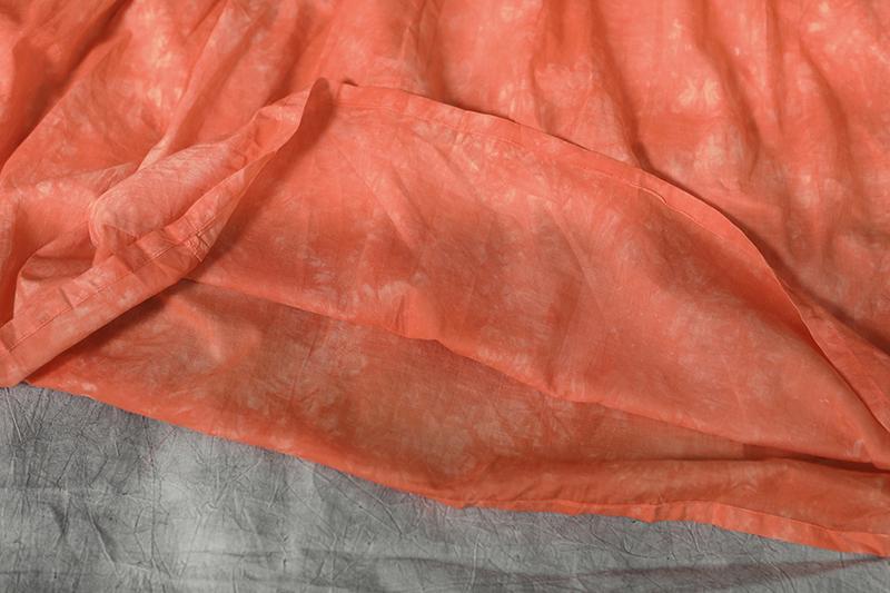 Cotton Orange Loose Casual Long Dress