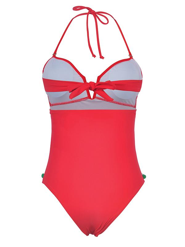 Hollow Tasseled Backless One-piece Swimsuit