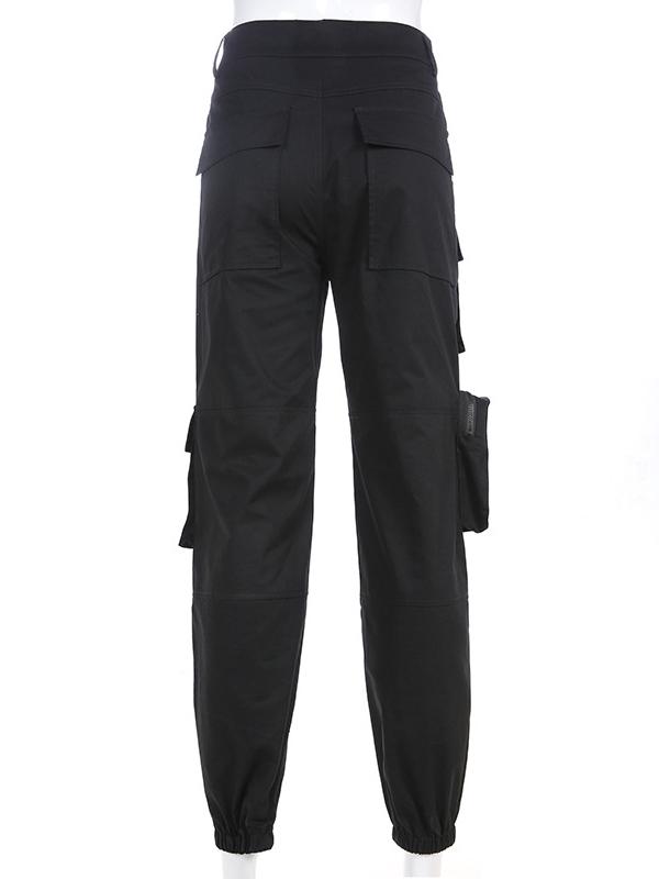 High Waist Multi Pockets Jogger Pants