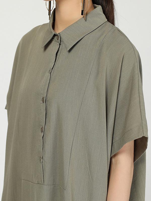 Retro Polo Long Shirt Dress