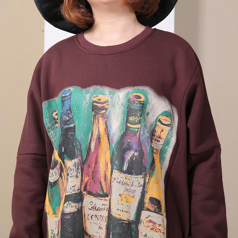 Casual Cotton Long Sleeve Printed Women Dress