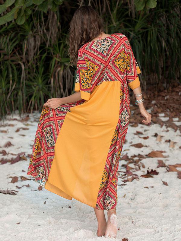 Loose Plus Size Split-front Beach Maxi Dresses