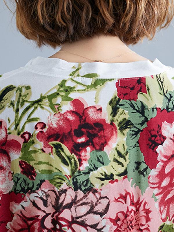 Casual Floral Printed Long Dress