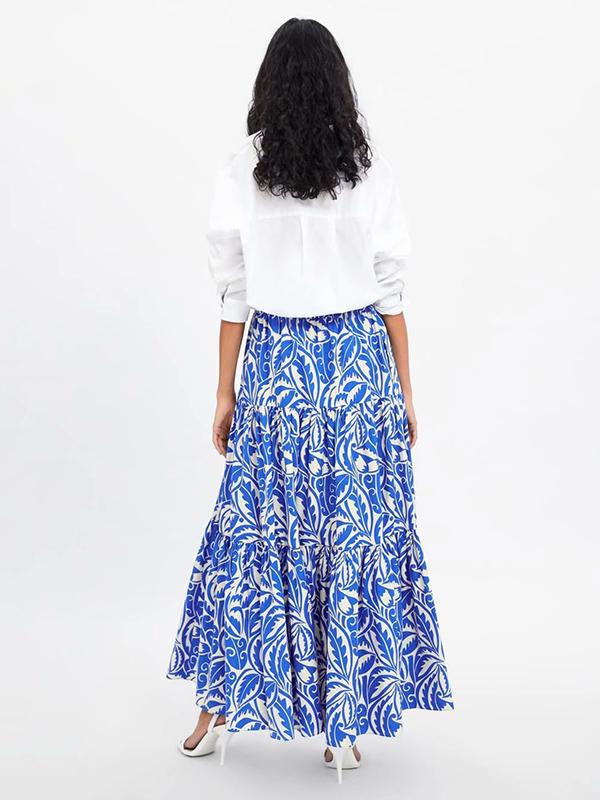 China Flower Printed Skirt