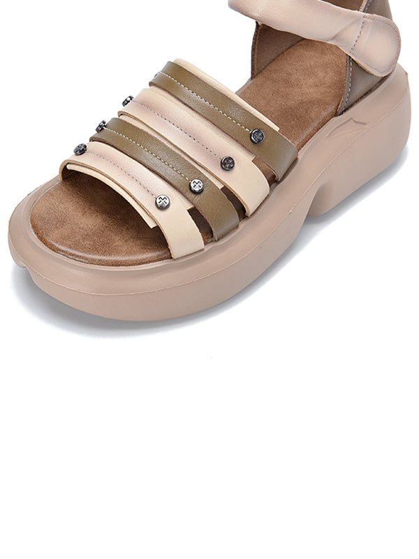 Original Casual Hollow Contrast Color Platform Shoes