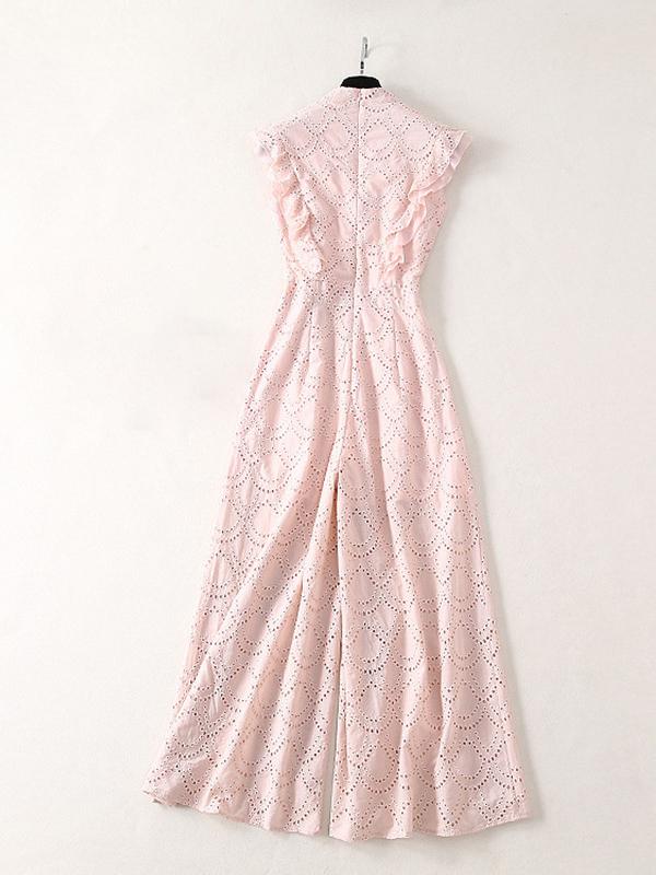 Fish Scale High Waist Sleeveless Jumpsuits