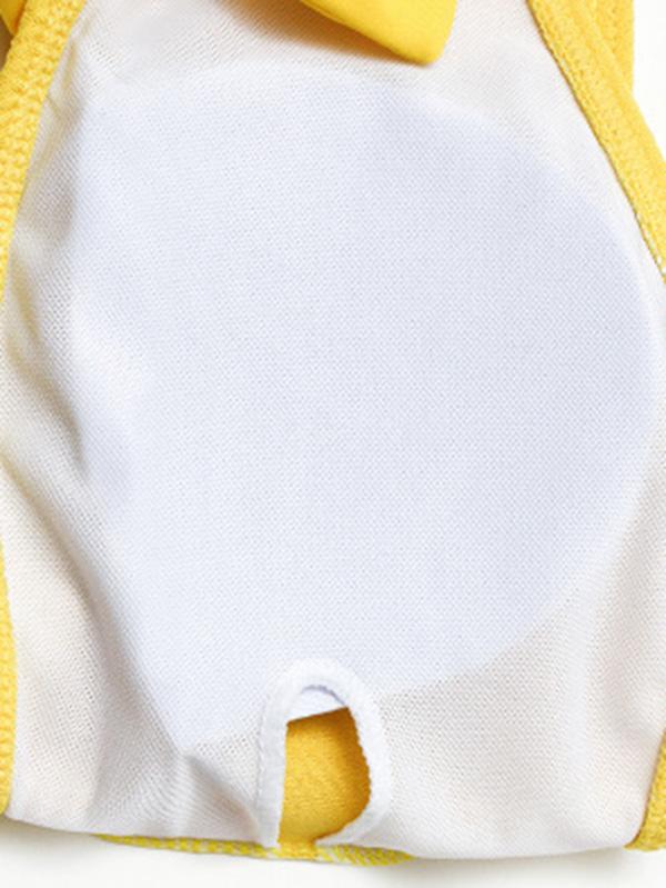 Solid Yellow Bandeau Bikinis Swimwear