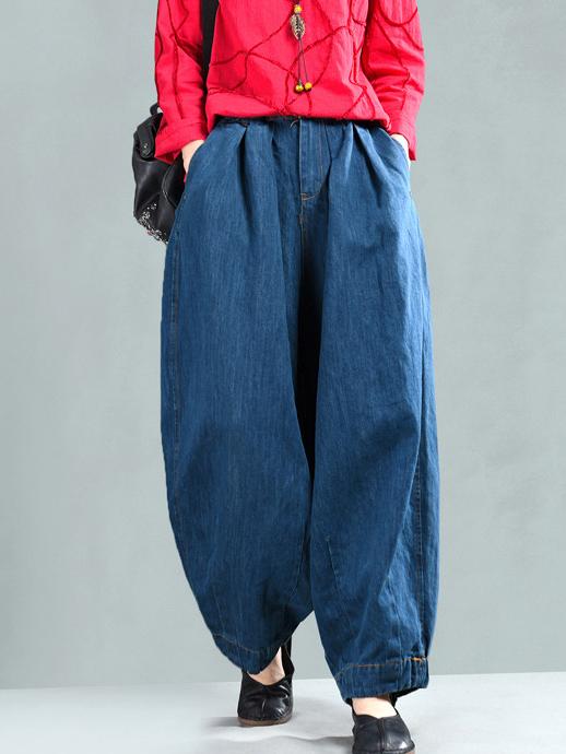 Loose Wide-leg Jean Harem Pants