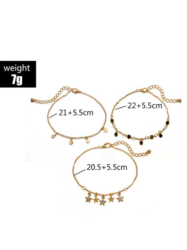Crystal Star Three-piece Footchain