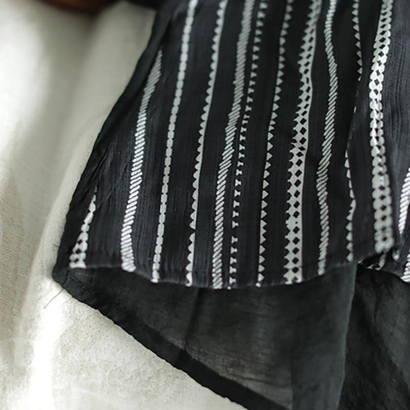 Buykud Light Transparent Vertical Stripes Casual Shirt