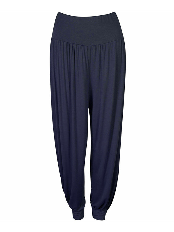 Simple Casual 9 Colors Pleated Harem Pants