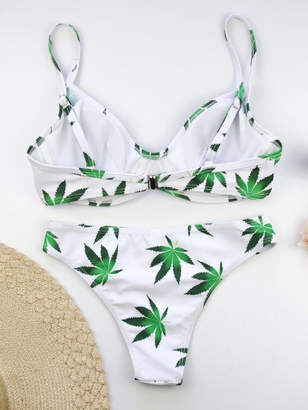 Ombre Contrast Floral Bikini Swimsuit