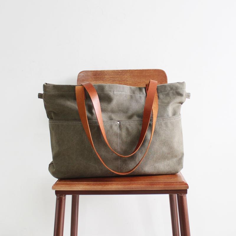 Handmade Large Canvas Tote Handbag