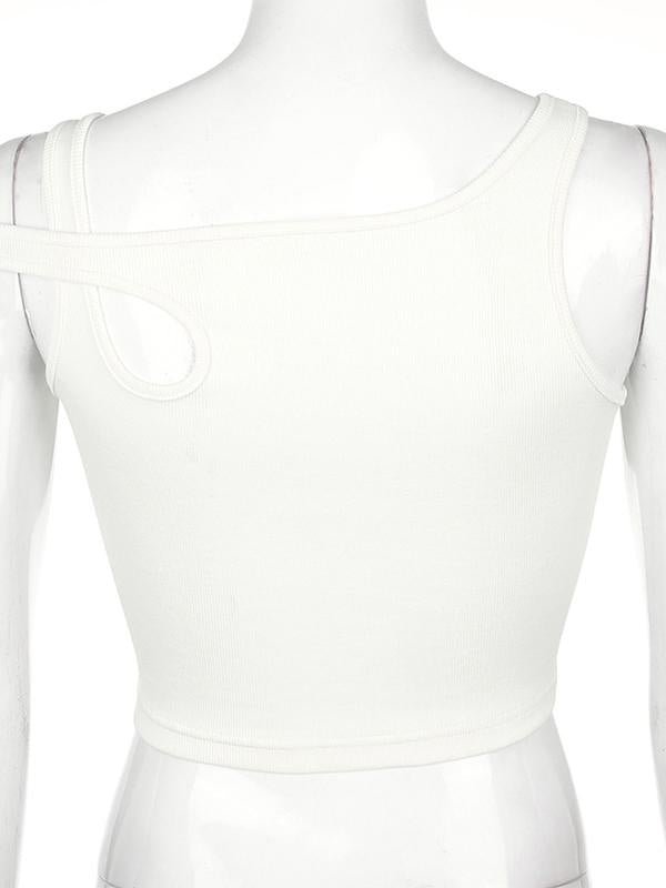 Wrap Solid Color Hollow Exposed Navel Tank