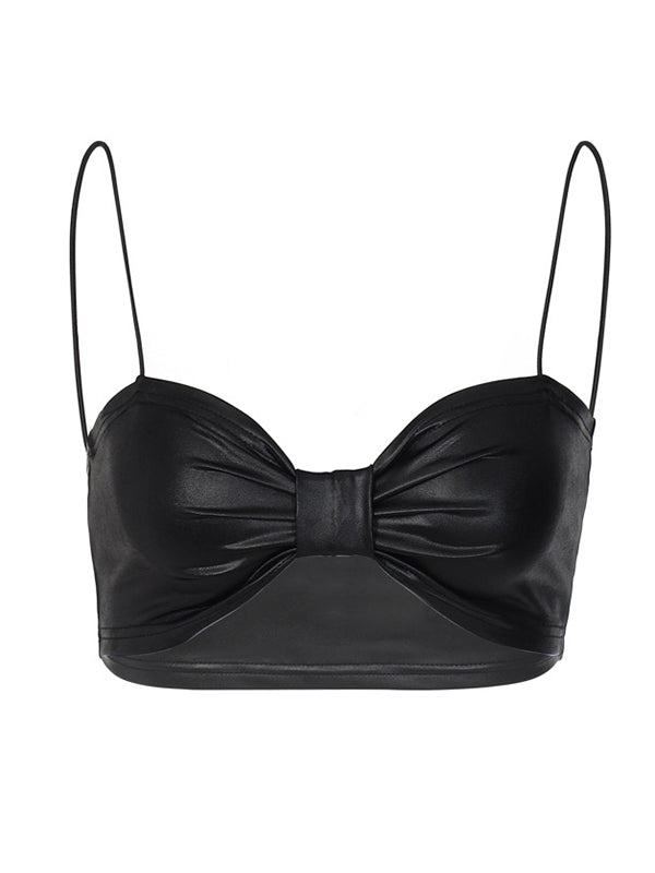 Sexy Leather Wrap U-Neck Bra