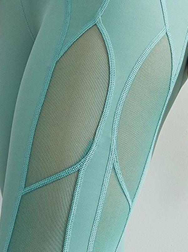 Solid Hollow Sleeveless Yoga Suits