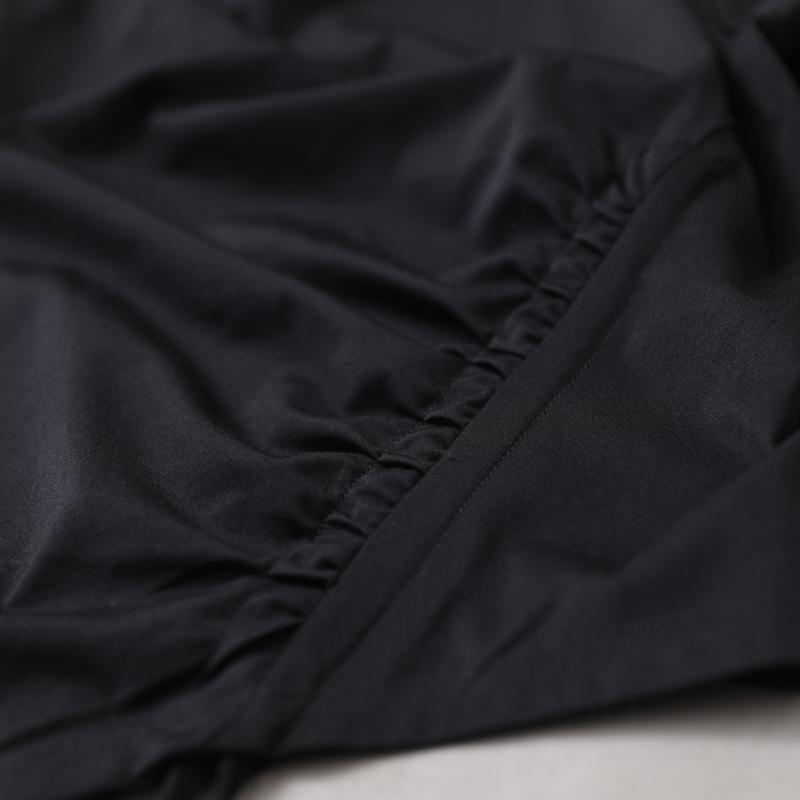 Buykud Pure Color Irregular Hem Drawstring Blouse