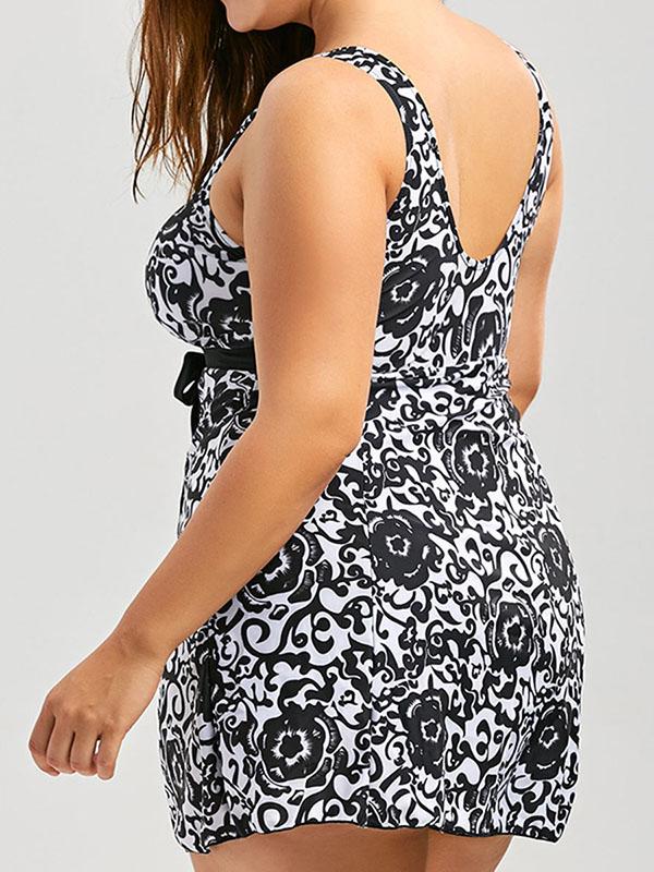 Plus Size Bowknot Tankini Swimsuit