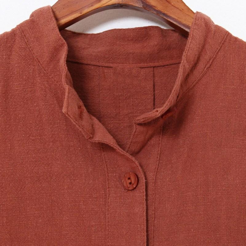 Custom made Cotton linen long sleeve dress