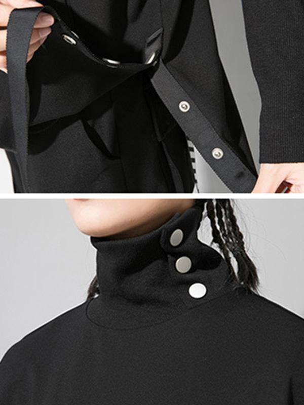 Original Solid Stand Collar T-Shirts Tops