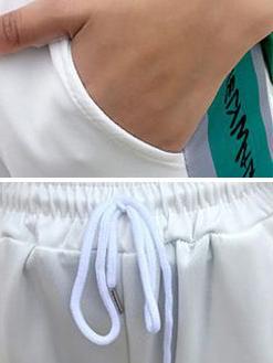 Fashion Printed Short Sleeves Casual Sport Suit