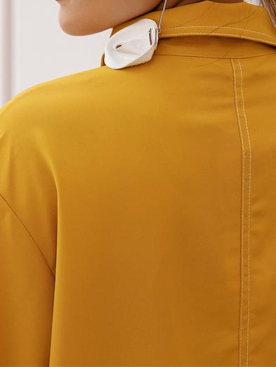 Loose Ruffled Solid Asymmetric Shirt Dress