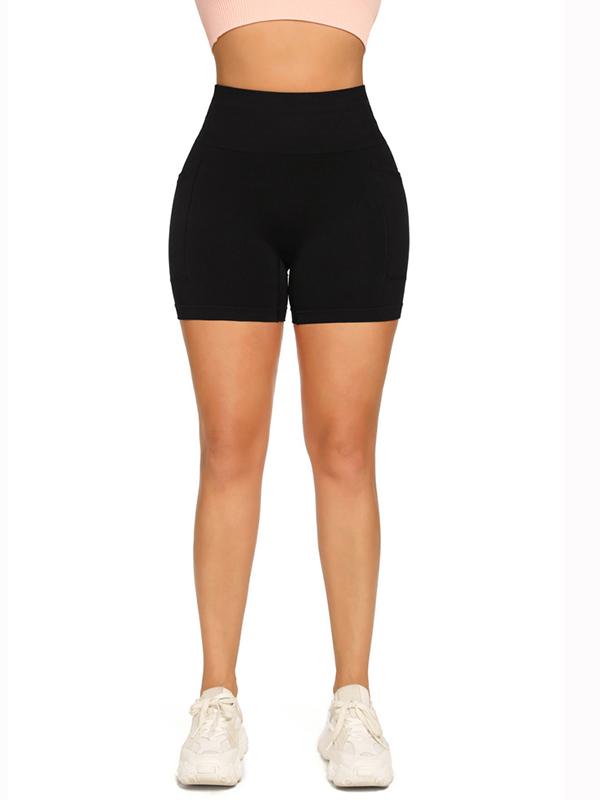 Wrap High-Waisted Pocket Quick Dry Sports Shorts