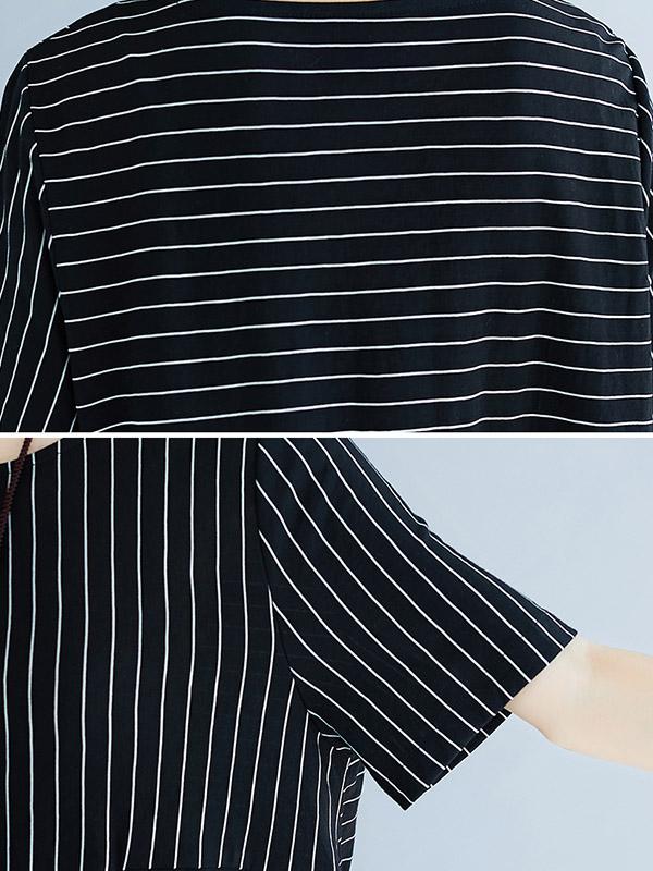 FASHION LOOSE PLUS SIZE STRIPES SUITS