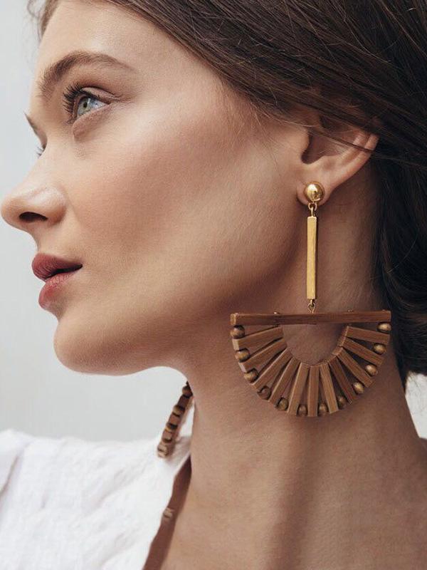 Vintage Wooden Earrings Accessories