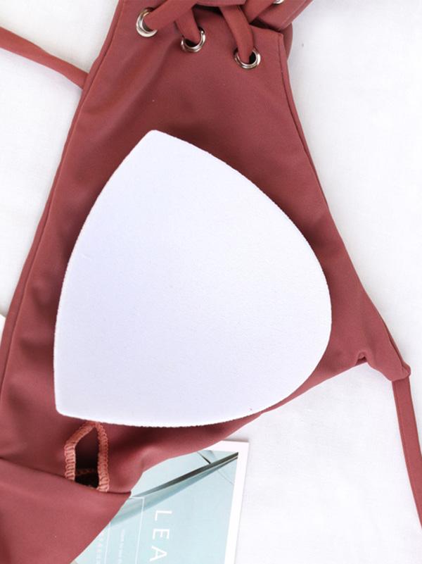 Solid Bandage Fashion Bikinis Swimwear