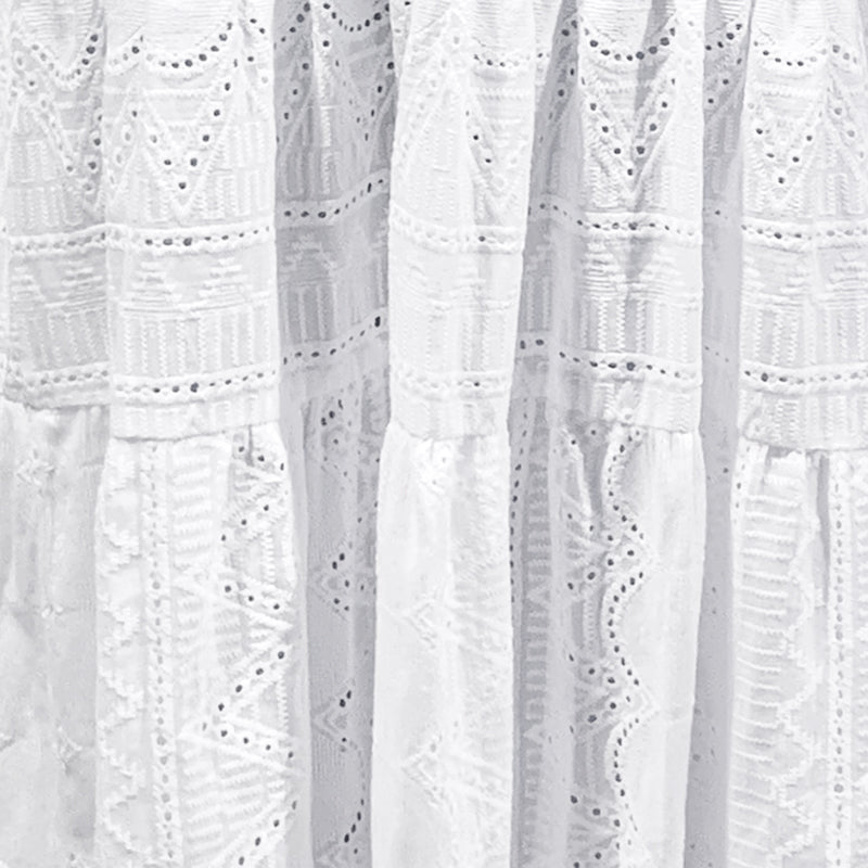 Bohemia Hollow Split-Joint V-Neck Puff Sleeves Maxi Dress