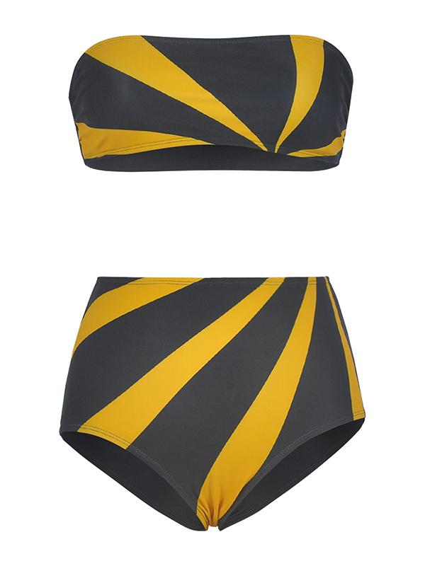 Contrast High Waisted Bikini Set