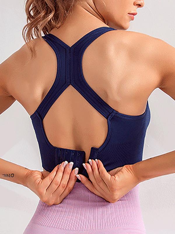 Solid Quick Dry Shockproof Sports Bra