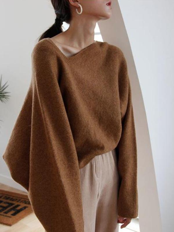 DESIGNED NECK COMFORTABLE SWEATER