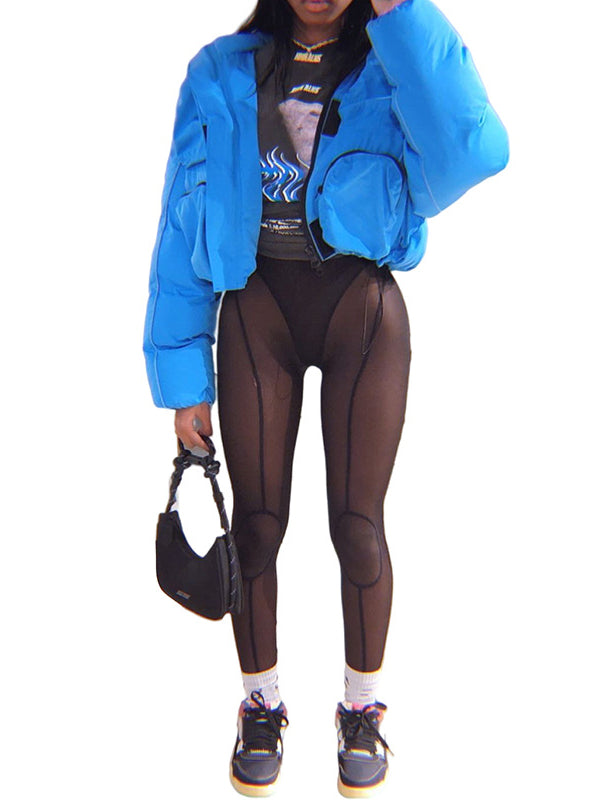 Mesh Split-Joint High-Waist-Leggings