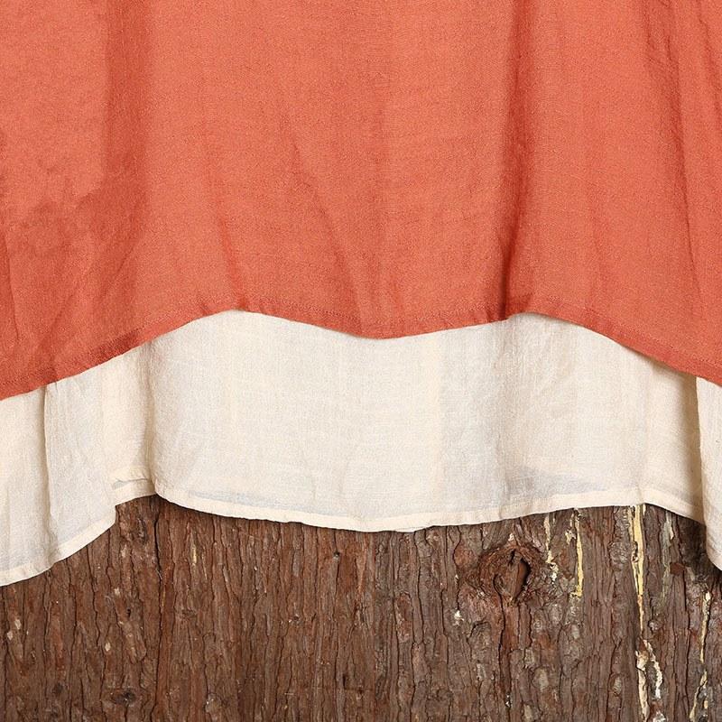 Women vintage cotton double Suspenders dress