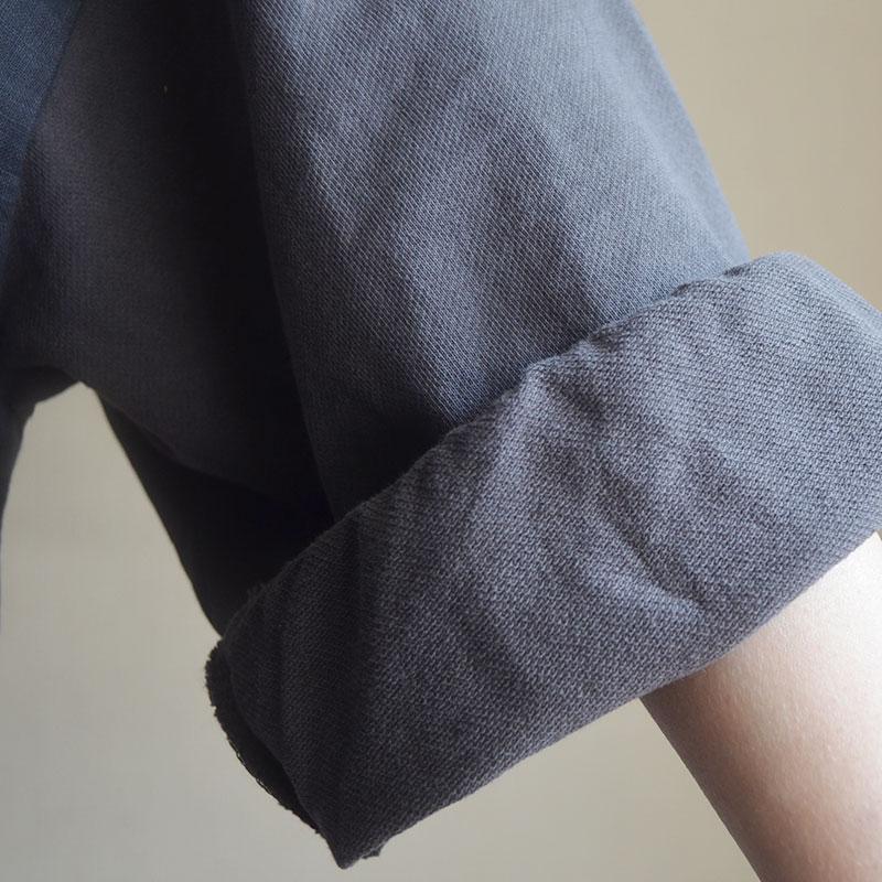 Casual Loose Round Neck Spliced Print Blouse